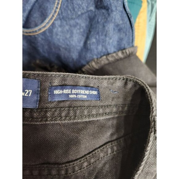 Hollister Black High-Rise Boyfriend Shorts W27 100% Cotton Distressed Design Wom - Picture 4 of 5